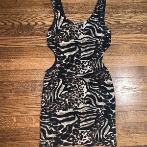 Mags & Pye Animal Print Cut Out Dress